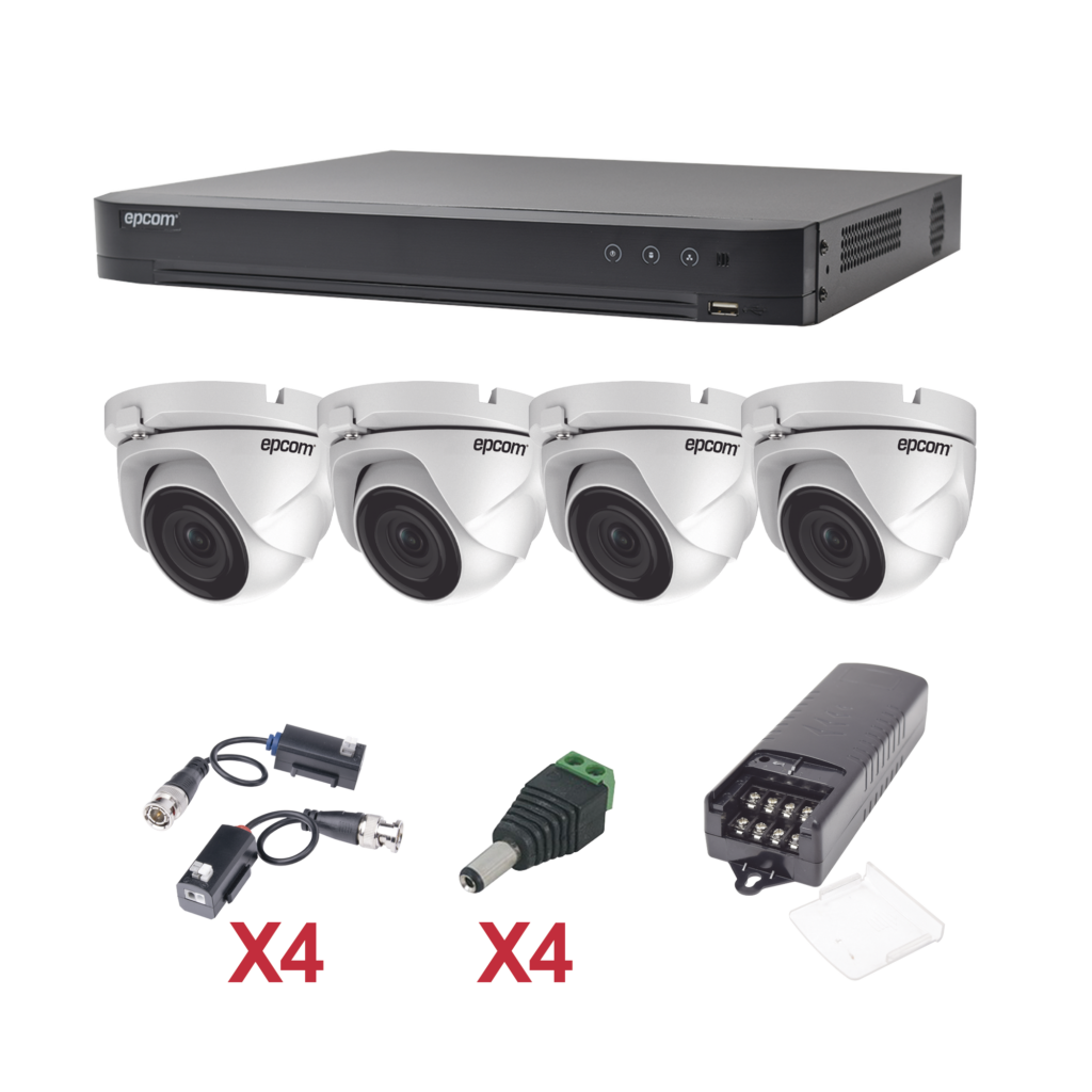 Kit Turbohd 1080p Dvr 4 Canales 4 Cámaras Eyeball Exterior 2 8 Mm