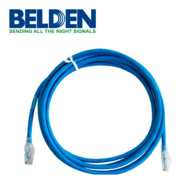 PATCHCORD UTP CAT6 BELDEN C601106002 FORRO PVC AZUL CMR-RISER 4 PARES CALIBRE CONDUCTOR 24 AWG 100% COBRE USO INTERIOR PARTES RELACIONADAS:CONECTORES MODULARES CAT6 PATCH PANEL CAT6 LONGITUD 2 PIES 0.6 METROS