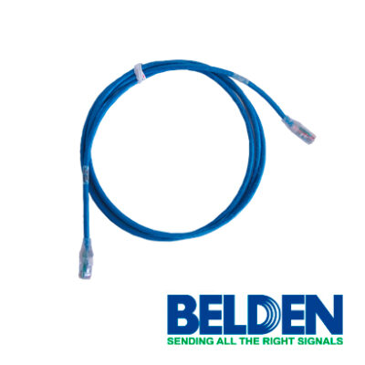 PATCHCORD UTP CAT6A BELDEN CA21106010 FORRO PVC AZUL CMR-RISER 4 PARES CALIBRE CONDUCTOR 24 AWG 100% COBRE USO INTERIOR PARTES RELACIONADAS:CONECTORES MODULARES CAT6A PATCH PANEL CAT6A LONGITUD 10 PIES 3 METROS