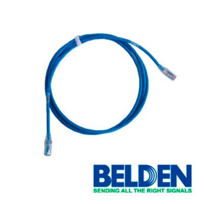 PATCHCORD UTP CAT6 BELDEN C601106007 FORRO PVC AZUL CMR-RISER 4 PARES CALIBRE CONDUCTOR 24 AWG 100% COBRE USO INTERIOR PARTES RELACIONADAS:CONECTORES MODULARES CAT6 PATCH PANEL CAT6 LONGITUD 7 PIES 2.1 METROS