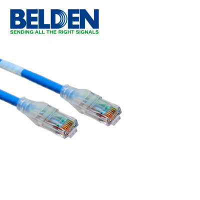 PATCHCORD UTP CAT6 BELDEN C6D1106004 FORRO PVC AZUL CMR-RISER 4 PARES CALIBRE CONDUCTOR 28 AWG DIÁMETRO REDUCIDO COBRE ESTAÑADO MULTIFILAR USO INTERIOR PARTES RELACIONADAS:CONECTORES MODULARES CAT6 PATCH PANEL CAT6 LONGITUD 4 PIES 1.2 METROS