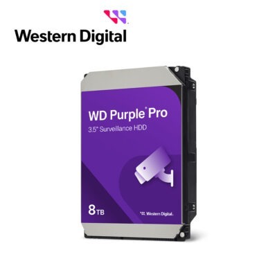 DISCO DURO DD 8TB SATA WD PURPLE PRO WD8002PURP 24/7 OPTIMIZADO PARA VIDEOVIGILANCIA SATA III 6GB/S 7200RPM CACHE 256MB COMPATIBLE CON DVR Y NVR DE CUALQUIER MARCA