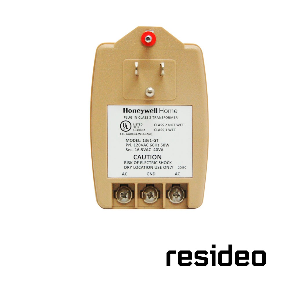TRANSFORMADOR RESIDEO 1361-GT 16.5VAC 40VA/ COMPATIBLE CON LOS PANELES DE ALARMA DE LA SERIE VISTA/ NO INCLUYE CABLE PARA CONEXION/ CORRIENTE MAXIMA 2.5AMP