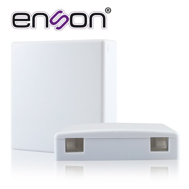 CAJA TERMINAL DE FIBRA OPTICA ROSETA ENSON ENS-FOTB PARA DOS ACOPLADORES SC / LC USO INTERIOR