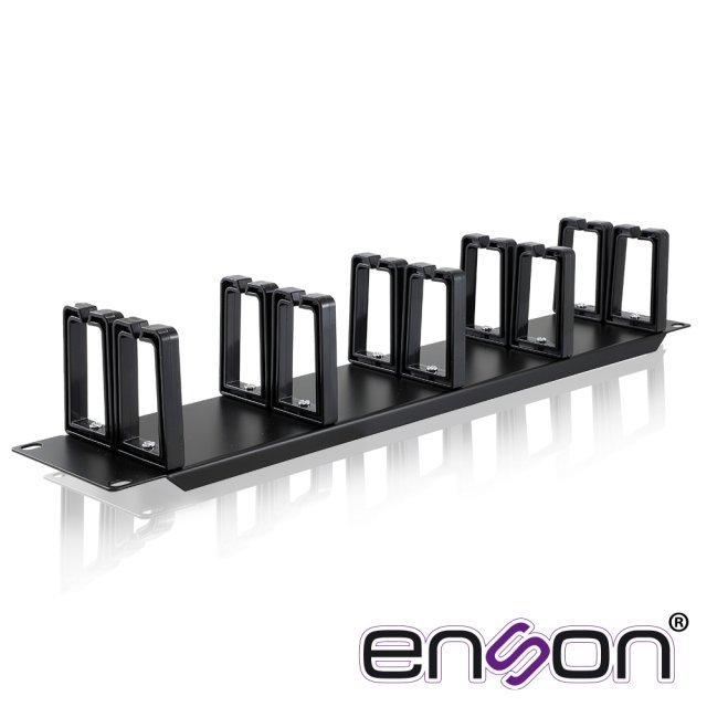 ORGANIZADOR HORIZONTAL FRONTAL PARA RACK ENSON ENS-CMR24 2UR CON PEINES DE POLICARBONATO PARA MAYOR PROTECCION Y MEJOR ACCESO CUMPLE CON NORMA EIA