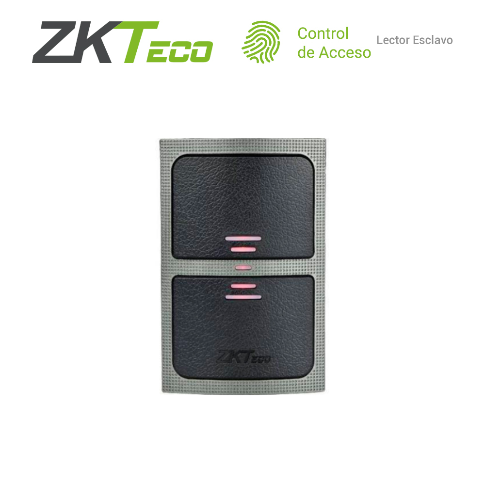LECTOR PROXIMIDAD KR503E ZKTECO. 125 kHz, interfaz Wiegand, IP65. Lector esclavo para paneles C3, inBio e inBio Pro en control de acceso profesional.