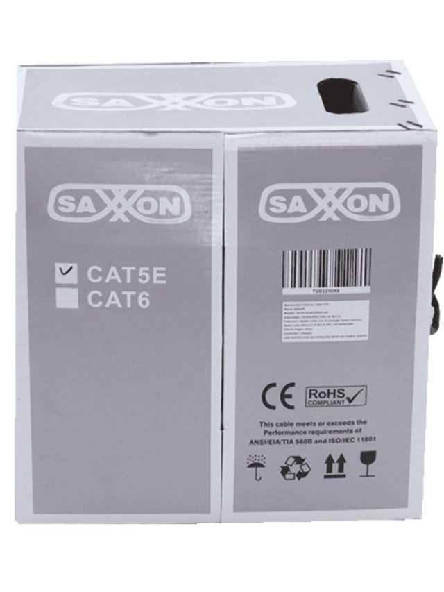 SAXXON OUTPCAT5ECOPEXT100 - Bobina de 100 Metros de Cable UTP Cat5e 100% Cobre/ Exterior con Doble Forro/ Color Negro/ Ideal para Cableado de Redes de Datos y Video/ - Image 3