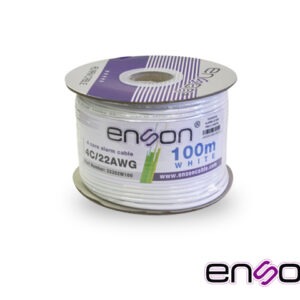 CABLE DE ALARMA ENSON 33202W100 SERIE PRO-II MULTIFILAR  4C/22 AWG BOBINA DE 100 METROS FORRO PVC COLOR BLANCO PARA USO INTERIOR DISEÑADO PARA CONEXIONES DE SISTEMAS DE ALARMA