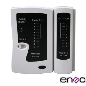 TESTER PARA CABLE DE RED ENSON ENS-TELN1 IDEAL PARA IDENTIFICAR ERRORES DE TERMINADO Y CONTINUIDAD DE CABLES DE RED Y TELEFONICOS RJ45 Y RJ11