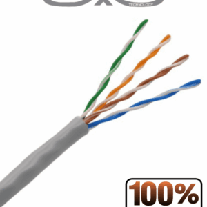 SAXXON OUTPCAT5E100M - Bobina de Cable UTP Cat5e 100% Cobre/ 100 Metros/ Color Gris/ Uso Interior/ 4 Pares/ Soporta Pruebas de Rendimiento/ Ideal para Cableado de Redes y Video/