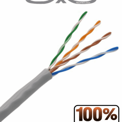 SAXXON OUTPCAT5E100M - Bobina de Cable UTP Cat5e 100% Cobre/ 100 Metros/ Color Gris/ Uso Interior/ 4 Pares/ Soporta Pruebas de Rendimiento/ Ideal para Cableado de Redes y Video/