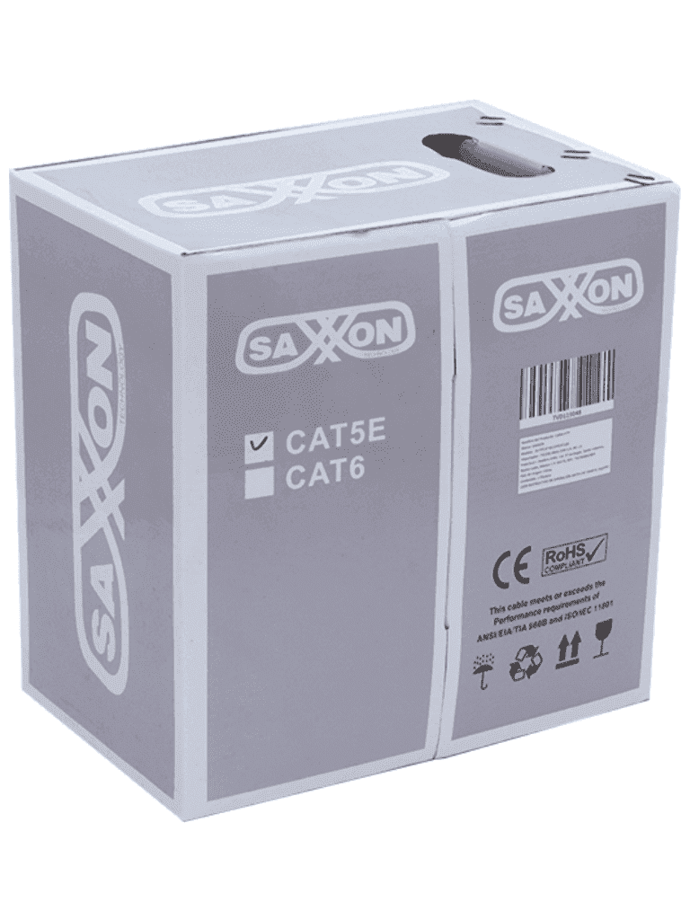 SAXXON OUTPCAT5ECOPEXT100 - Bobina de 100 Metros de Cable UTP Cat5e 100% Cobre/ Exterior con Doble Forro/ Color Negro/ Ideal para Cableado de Redes de Datos y Video/ - Image 4