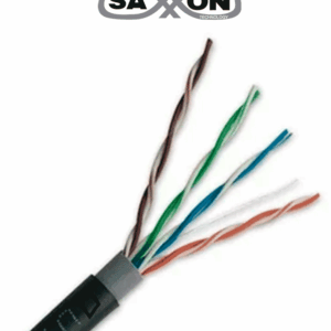 SAXXON OUTPCAT5ECOPEXT100 - Bobina de 100 Metros de Cable UTP Cat5e 100% Cobre/ Exterior con Doble Forro/ Color Negro/ Ideal para Cableado de Redes de Datos y Video/