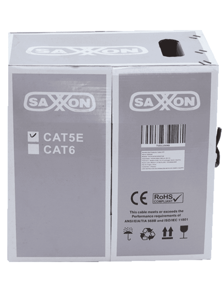 SAXXON OUTPCAT5ECOPEXT100 - Bobina de 100 Metros de Cable UTP Cat5e 100% Cobre/ Exterior con Doble Forro/ Color Negro/ Ideal para Cableado de Redes de Datos y Video/ - Image 3