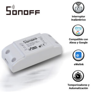 INTERRUPTOR ON/OFF SONOFF BASIC R2 SMART INALAMBRICO WIFI PARA SOLUCION DE SMART HOME CON TEMPORIZADOR PARA IOS Y ANDROID COMPATIBLE CON ALEXA/GOOGLE HOME/NEST/IFTTT 1CH WIFI 2.4GHZ HASTA 10AMP // VERSIÓN NUEVA R2 //
