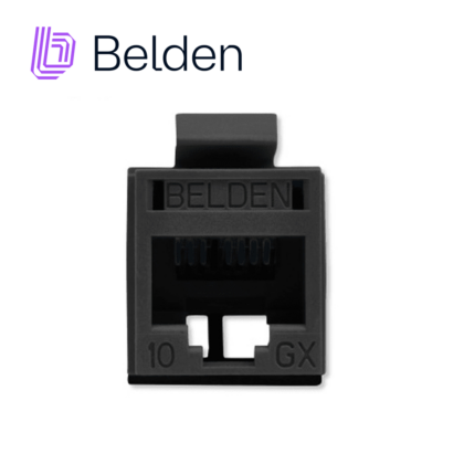 CONECTOR MODULAR JACK CAT6A RJ45 BELDEN RVAMJKUBK-S1 / REVCONNECT / INTERIOR / NEGRO / PIEZA