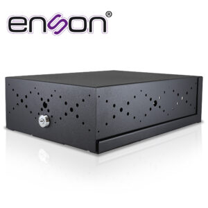 GABINETE DE SEGURIDAD ENSON LINCE13 PARA DVR MOVIL 380X270X115MM CON VENTILADOR COLOR NEGRO / COMPATIBLE CON LA SERIE MX1N Y MM1N
