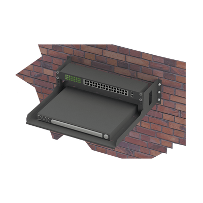 Rack Abierto de Montaje en Pared, de 19in, de 2 Unidades de Rack, con Charola de 460 mm de Profundidad, Se envía el Gabinete Armado.