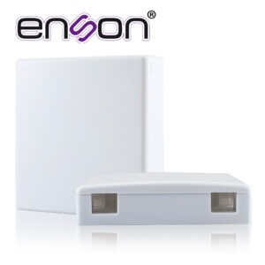 CAJA TERMINAL DE FIBRA OPTICA ROSETA ENSON ENS-FOTB PARA DOS ACOPLADORES SC / LC USO INTERIOR