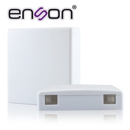 CAJA TERMINAL DE FIBRA OPTICA ROSETA ENSON ENS-FOTB PARA DOS ACOPLADORES SC / LC USO INTERIOR