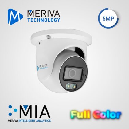 CAMARA IP TURRET MERIVA TECHNOLOGY MTD-FC500FA / 5MP / H.265+ / 2.8MM / 20 - 30M LUZ CALIDA / IP67 / METALICA / 12 VCD / POE / SOPORTA MICRO SD HASTA 256 GB (NO INCLUIDA) / 1 ENTRADA DE AUDIO / MICROFONO INTEGRADO / MIA 2.0 / ONVIF / FACE - DETECCION - CONTROL DE AFORO - VIDEO ESTRUCTURADO - INTRUSION - CONTEO DE PERSONAS - ENTRADA-SALIDA DE AREA / REAL SCENE SERIES - IMAGEN A COLOR 24/7 / COMPATIBLE CON NVR MERIVA SERIE MAIN PARA RECONOCIMIENTO FACIAL