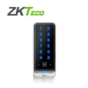 LECTOR CON TECLADO, RFID 125KHZ Y CODIGOS QR DE ZKTECO QR600-VK-E FABRICADO EN METAL COMPATIBLE CON LA APP MOVIL DE BIOSECURITY, BIOACCESS Y BIOCVSECURITY