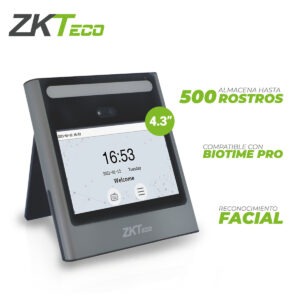 TERMINAL DE ACCESO Y ASISTENCIA CON RECONOCIMIENTO FACIAL Y CONTRASEÑA EFACE10  ZKTECO PANTALLA DE 4.3 PULGADAS 500 ROSTROS/ 150,000 EVENTOS  SALIDA DE RELEVADOR ACEPTA BOTON TCP/IP ADMS  COMPATIBLE CON BIOTIME PRO Y BIOACCESS IVS MODULO DE ASISTENCIA