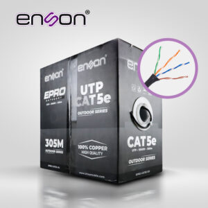 CABLE UTP CAT5E ENSON EPRO-CAT5E-OU FORRO PE 4 PARES CALIBRE 24 AWG 100% COBRE USO EXTERIOR BOBINA 1000 PIES 305 METROS