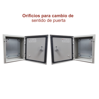 Gabinete de Acero IP66 Uso en Intemperie (400 x 400 x 200 mm) con Placa Trasera Interior de Metal y Compuerta Inferior Atornillable (Incluye Chapa y Llave T). - Image 8