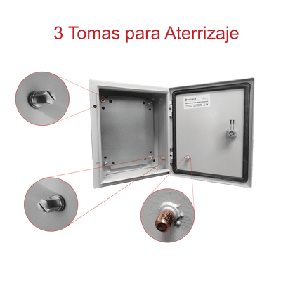 Gabinete de Acero IP66 Uso en Intemperie (400 x 400 x 200 mm) con Placa Trasera Interior de Metal y Compuerta Inferior Atornillable (Incluye Chapa y Llave T). - Image 7