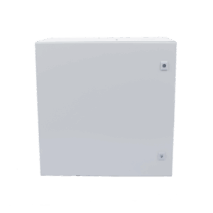 Gabinete de Acero IP66 Uso en Intemperie (600 x 600 x 300 mm) con Placa Trasera Interior Metálica y Compuerta Inferior Atornillable (Incluye Chapa y Llave T).
