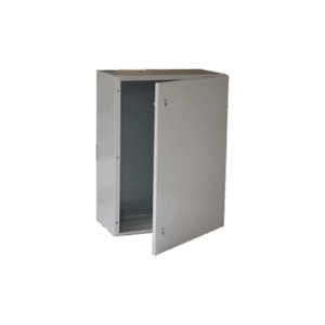 Gabinete de Acero IP66 Uso en Intemperie (600 x 800 x 300 mm) con Placa Trasera Interior Metálica y Compuerta Inferior Atornillable (Incluye Chapa y Llave T).
