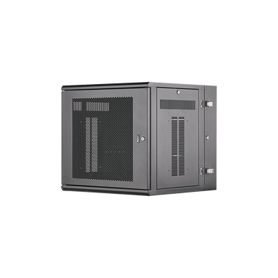 Gabinete PanZone de Montaje en Pared, de 19in, Puerta Ventilada, 12 UR, 635mm de Profundidad, Color Negro