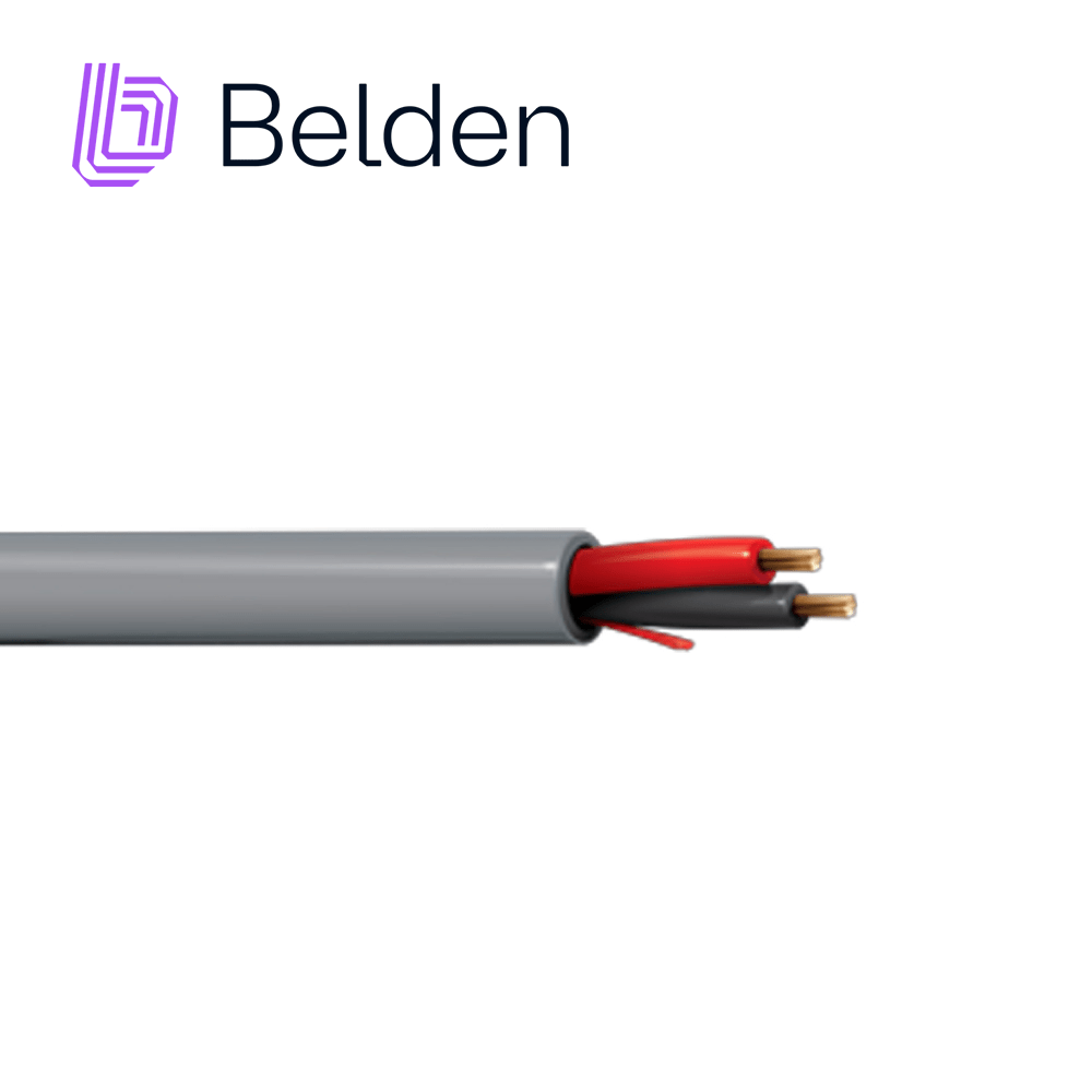 Cable de Seguridad Belden 5300UE 0101000 18 AWG 2C CMR Riser | 305m Negro