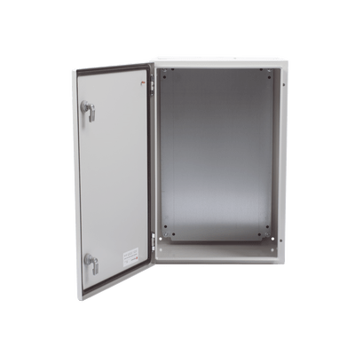 Gabinete de Acero IP66 Uso en Intemperie (400 x 600 x 250 mm) con Placa Trasera Interior Metálica y Compuerta Inferior Atornillable (Incluye Chapa y Llave T). - Image 5