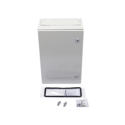 Gabinete de Acero IP66 Uso en Intemperie (400 x 600 x 250 mm) con Placa Trasera Interior Metálica y Compuerta Inferior Atornillable (Incluye Chapa y Llave T). - Image 6