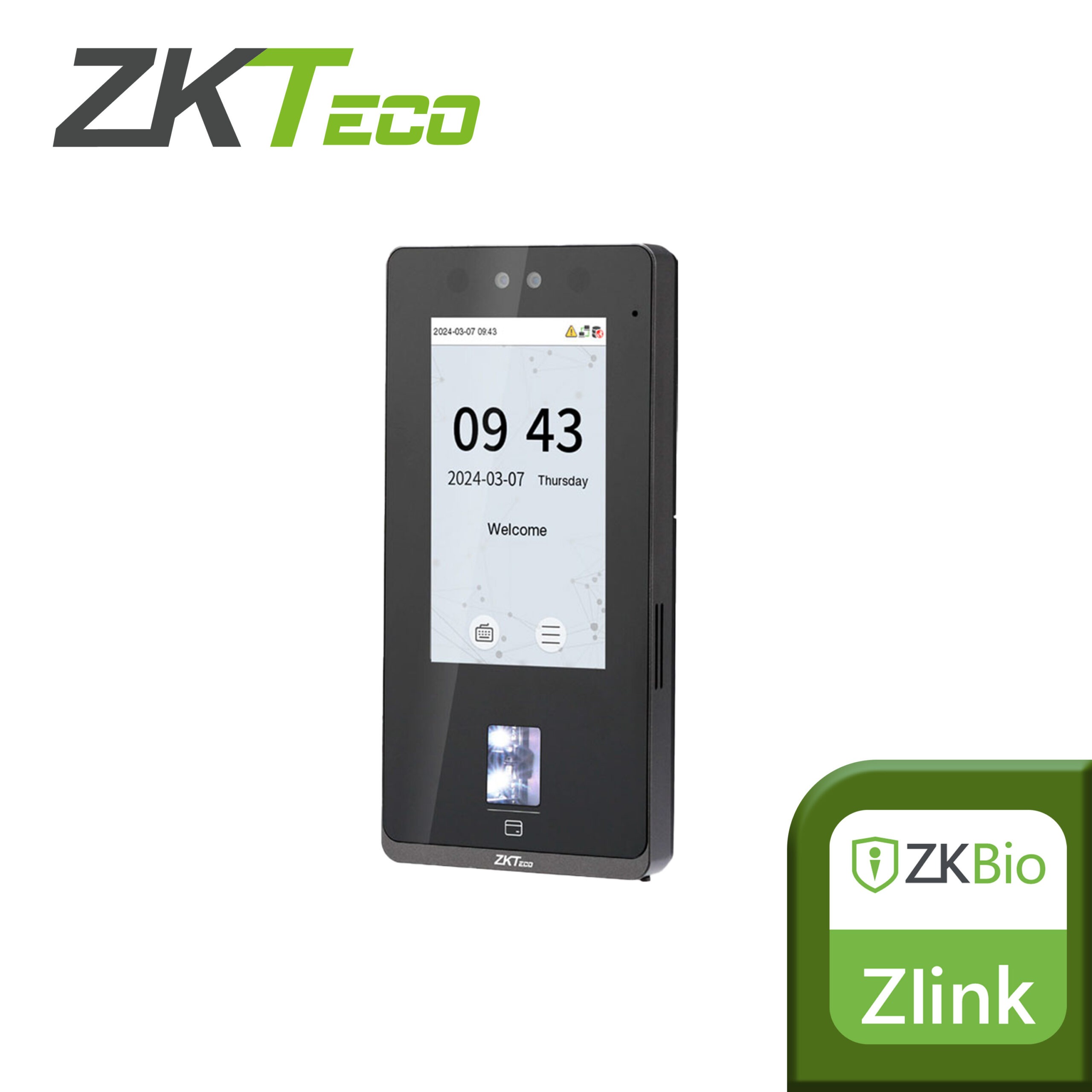 CONTROL DE ACCESO MULTIBIOMETRICO ZKTECO MODELO SENSEFACE 4A CON PANTALLA TACTIL DE 4.3 PULGADAS CAPACIDAD DE 6,000 ROSTROS, 8,000 HUELLAS DIGITALES, 8,000 TARJETAS DE PROXIMIDAD EN FRECUENCIA 125 KHZ PERMITE ELEGIR EL PROTOCOLO DE COMUNICACION ENTRE ACCESO O TIEMPO Y ASISTENCIA COMPATIBLE CON SOFTWARES COMO ZKBIO CVACCESS Y ZK BIO TIME COMUNICACION TCP /IP GRADO DE PROTECCION IP65 COMPATIBLE CON EL MONITOR DE INTERIOR CON VIDEOPORTERO SIP DE ZKTECO VT07-B01