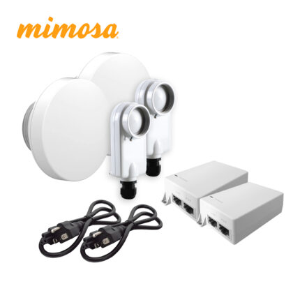 KIT C5XN5X12KIT-SM MIMOSA 2 RADIOS C5X IP67 / 2 ANTENAS N5X12 DE 12 DBI / INYECTOR POE 24V 12W / 2 CABLES DE CORRIENTE