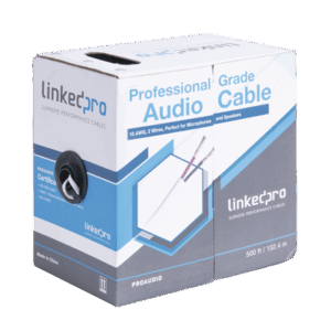 Cable para audio profesional de 2 conductores calibre 18 para aplicaciones de audio y automatización bobina de 152 m