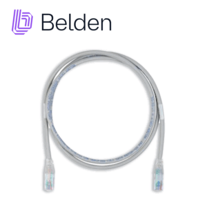 PATCH CORD UTP CAT6+ BELDEN C601108002 / INTERIOR / GRIS / 4 PARES / 24 AWG / FORRO PVC / CMR / 2 PIES 0.6 METROS