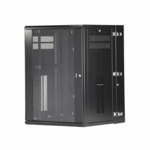 Gabinete PanZone de Montaje en Pared, de 19in, Puerta con Ventana de Seguridad, 18 UR, 635mm de Profundidad, Color Negro