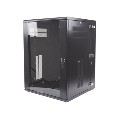 Gabinete PanZone de Montaje en Pared, de 19in, Puerta con Ventana de Seguridad, 18 UR, 635mm de Profundidad, Color Negro - Image 3