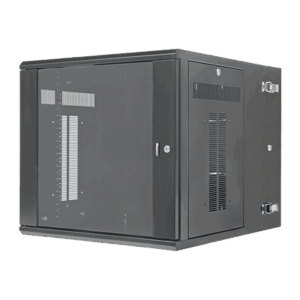 Gabinete PanZone de Montaje en Pared, de 19in, Puerta con Ventana de Seguridad, 12 UR, 762mm de Profundidad, Color Negro