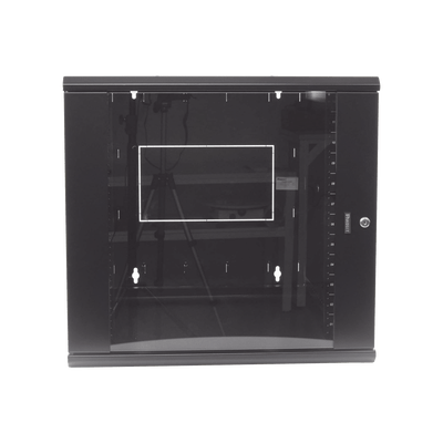 Gabinete PanZone de Montaje en Pared, de 19in, Puerta con Ventana de Seguridad, 12 UR, 762mm de Profundidad, Color Negro - Image 2