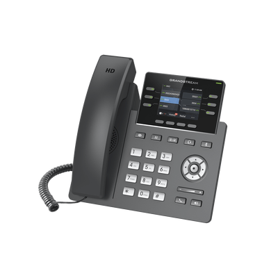 Teléfono IP Grado Operador, 3 líneas SIP con 6 cuentas, puertos Gigabit,PoE,  pantalla a color 2.4", codec Opus, IPV4/IPV6 con gestión en la nube GDMS - Image 2