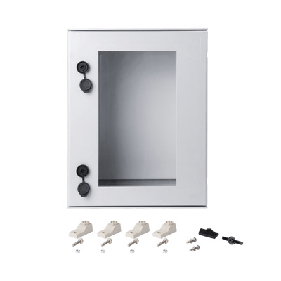 Gabinete de Poliéster IP65 Puerta Transparente, Uso en Intemperie (400 x 500 x 200 mm) con Placa Trasera Interior de Plástico (Incluye Chapa y Llave). - Image 6