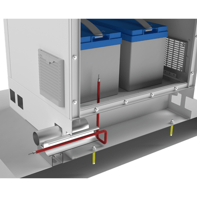 Gabinete de Piso para Exterior con Ventiladores y Termostato con Rack de 19" de 16 U + Espacio para Baterías, Se envía el Gabinete Armado. - Image 8