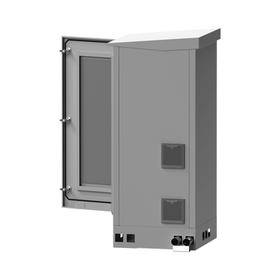 Gabinete de Piso para Exterior con Ventiladores y Termostato con Rack de 19" de 16 U + Espacio para Baterías, Se envía el Gabinete Armado. - Image 4