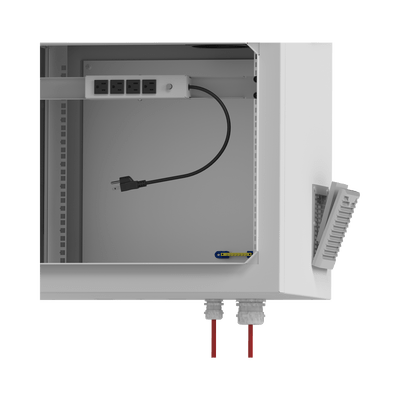 Gabinete de Exterior con Rack de 19" de 9UR con Ventiladores y Termostato, Se envía el Gabinete armado, (Montaje a poste o torre se vende por separado). - Image 5