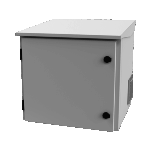 Gabinete de Exterior con Rack de 19" de 9UR con Ventiladores y Termostato, Se envía el Gabinete armado, (Montaje a poste o torre se vende por separado).